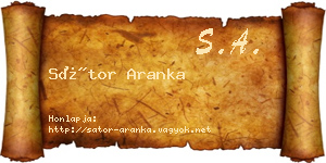 Sátor Aranka névjegykártya